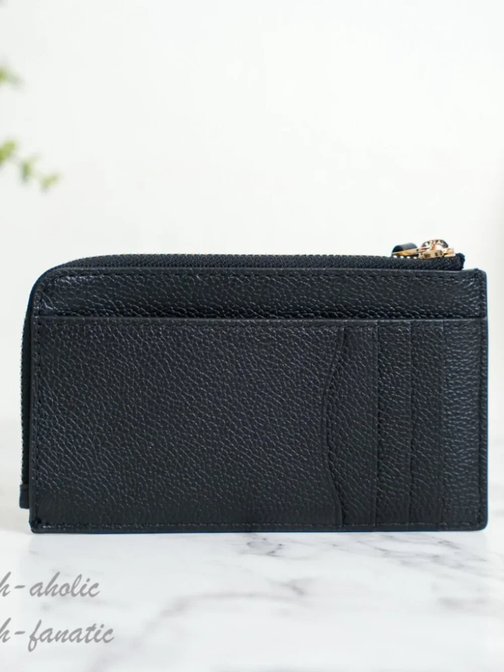 Tory Burch Blake Zip Card Case Leather Wallet in Black NWT